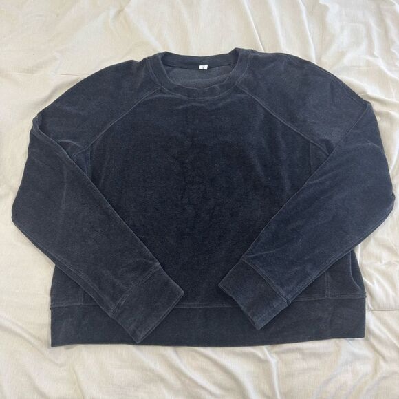 Lululemon Every Moment Crew Sweatshirt Heathered Black (Charcoal) Size 12 - Picture 3 of 4